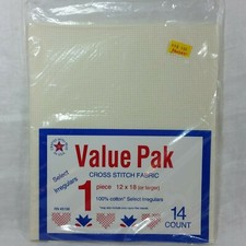 Value Pak 14 Count CROSS STITCH FABRIC Cream 12"x18" Cotton Select Irregulars
