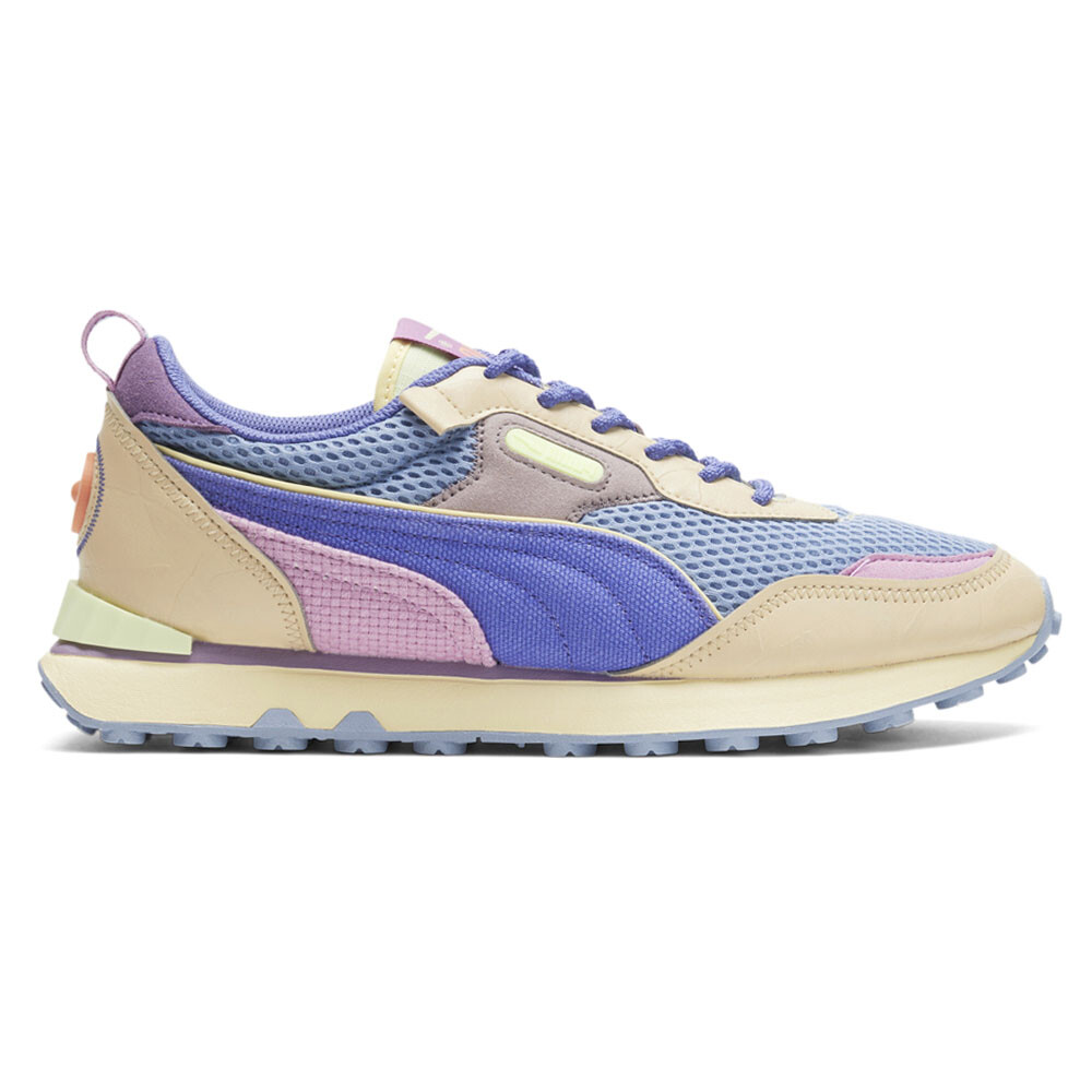 Puma Rider FV 4Dimension Logo Lace-Up Men Sneakers Beige Blue Size 38