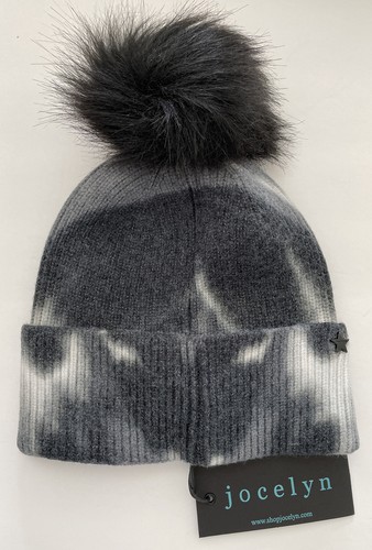 NWT Jocelyn Black Gray Tie Dye Faux Fur 