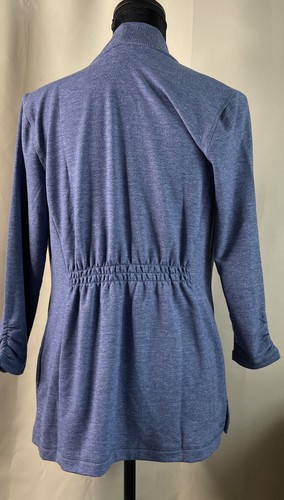 T By Talbots Blue Open Cardigan Activewear Jacket Long Sleeve Small Petite - Picture 2 of 7