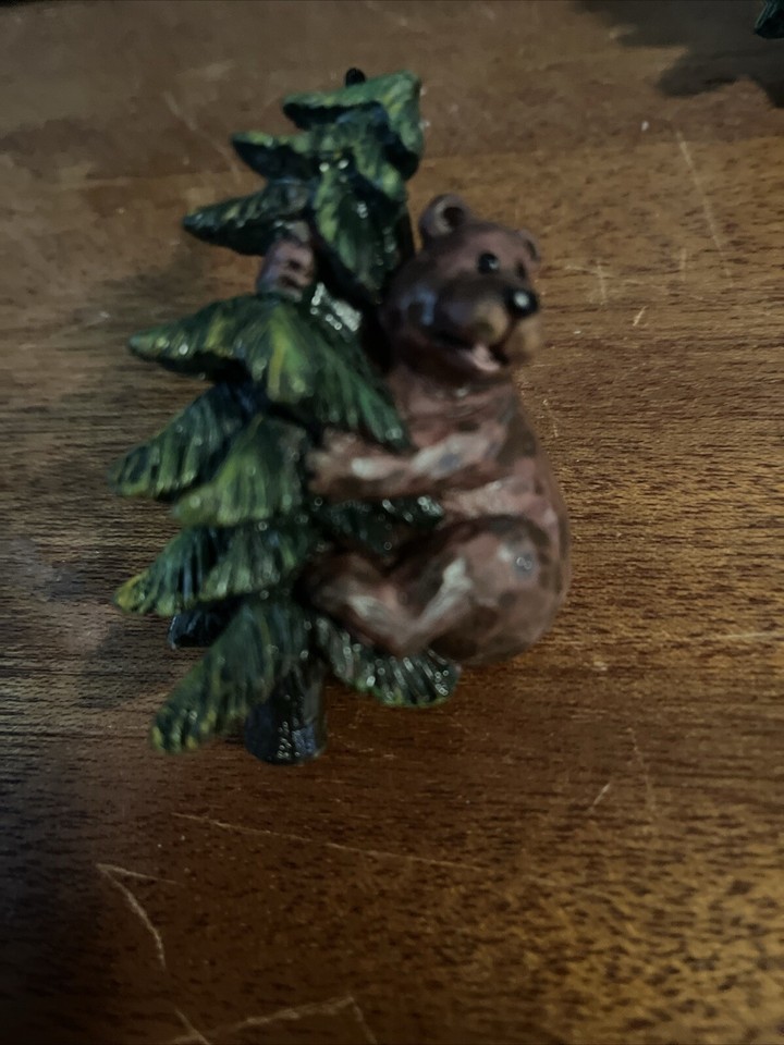 Set of 11 Bear and Tree Shower Curtain Hooks Rustic Bathroom Decor