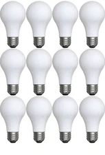 (12 bulbs) GE Lighting 99190 General Purpose Classic Shape A19 Soft White LED 8