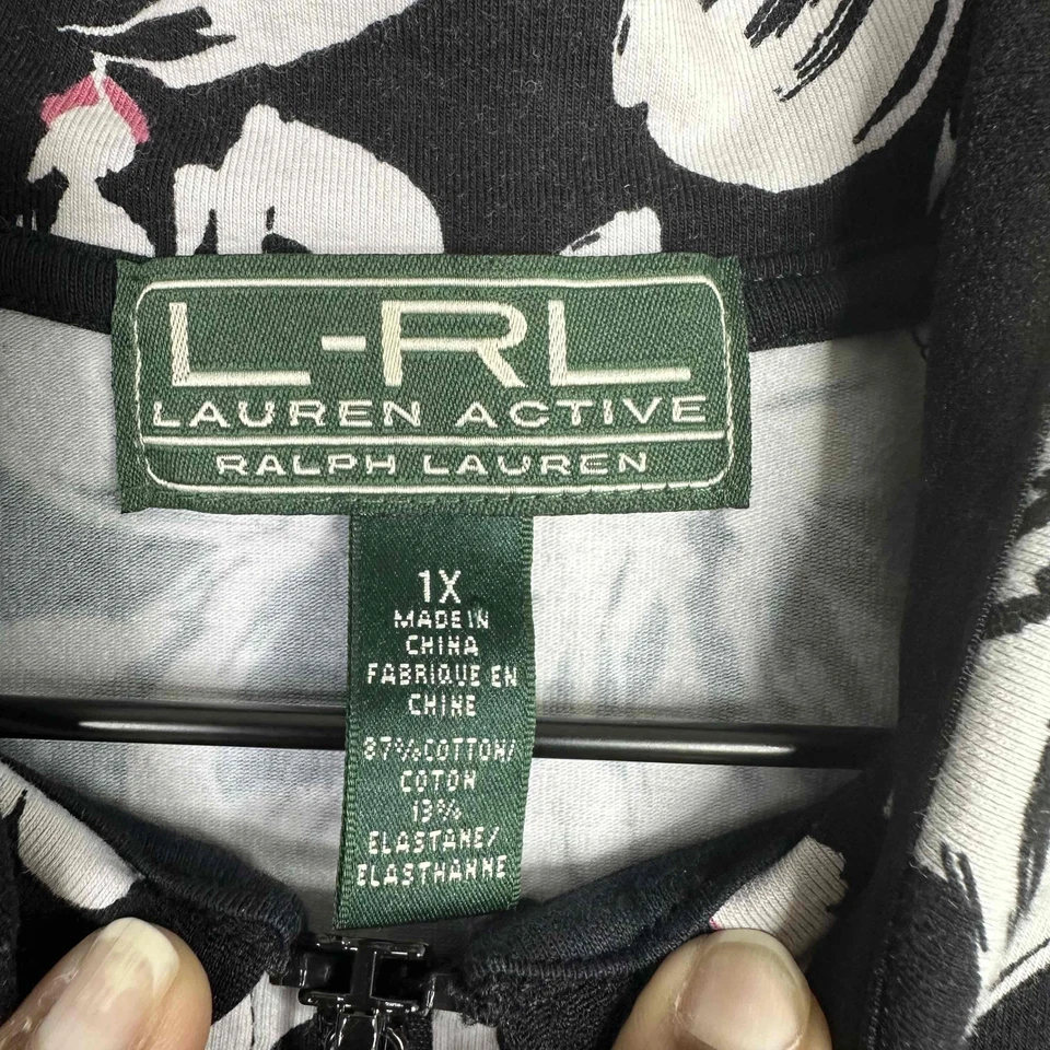 Lauren Ralph Lauren Active Women’s 1X Floral Long Sleeve Zip Athleisure Jacket - Image 4 of 4