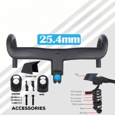 25.4mm Carbon Integrated Road Handlebar Fully Integrated Cables Di2 Bicycle Part