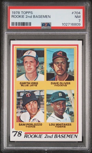 🔥 1978 Topps - Rookie Infielders - LOU WHITAKER #704 - PSA 7!