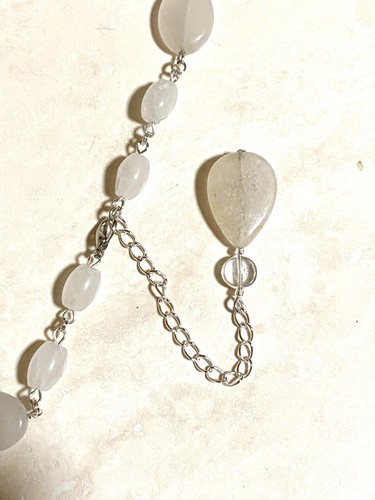 Natural Genuine Gemstone, Tourmalinated Quartz Chandelier Drop Necklace - Picture 8 of 15
