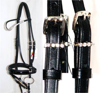 FSS LUNA Crystal BLING Curve Stirnband Schnalle Komfort PATENT zarte feine Trense