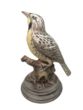 Vintage Byron Molds Yellow Meadowlark Porcelain Bird Figurine  1976 Signed