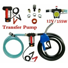 Electric Fuel Transfer Pump Diesel Kerosene Oil Commercial Auto Portable 12V DC