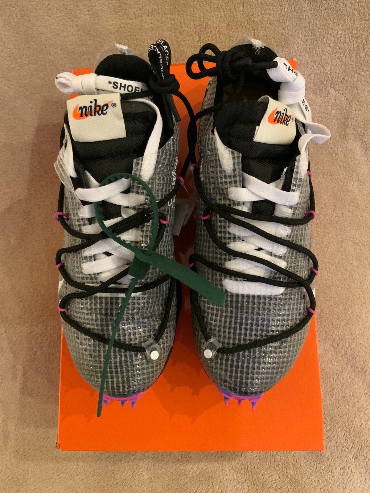 OFF WHITE X NIKE Nike x Off White Vapor Street Virgil Abloh US uomo 3 5 W 5 nero bianco fucsia