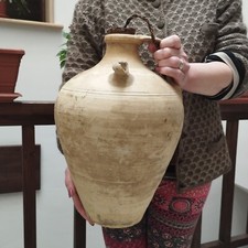 ANTICA ANFORA IN TERRACOTTA VASO DELL'800 QUARTARA PORTA FIORI CAPASA VUMMILE