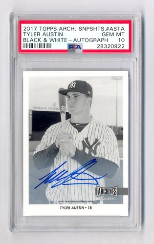 TYLER AUSTIN 2017 Archives Snapshots Black & White Auto Rc #6/25 PSA 10 Pop 1 - Picture 1 of 2