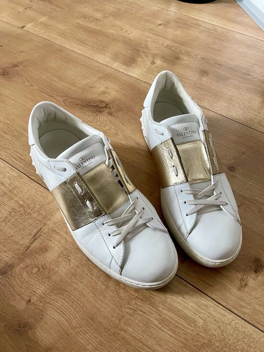 Valentino Garavani Rockstud Sneakers White Gold Men s US 11 EU