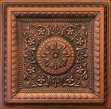 Home Decor Ceiling Tiles Glue Up Foam 20"x20"  Milan R49 Antique Copper (8pcs) 
