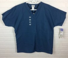 Fundamentals By White Swan Small Womens V Neck Scrub Top 1153 Bluestone Blue