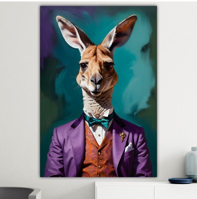 STAMPA SU TELA QUADRO O POSTER Canguro Nobile Australiano Arredo casa
