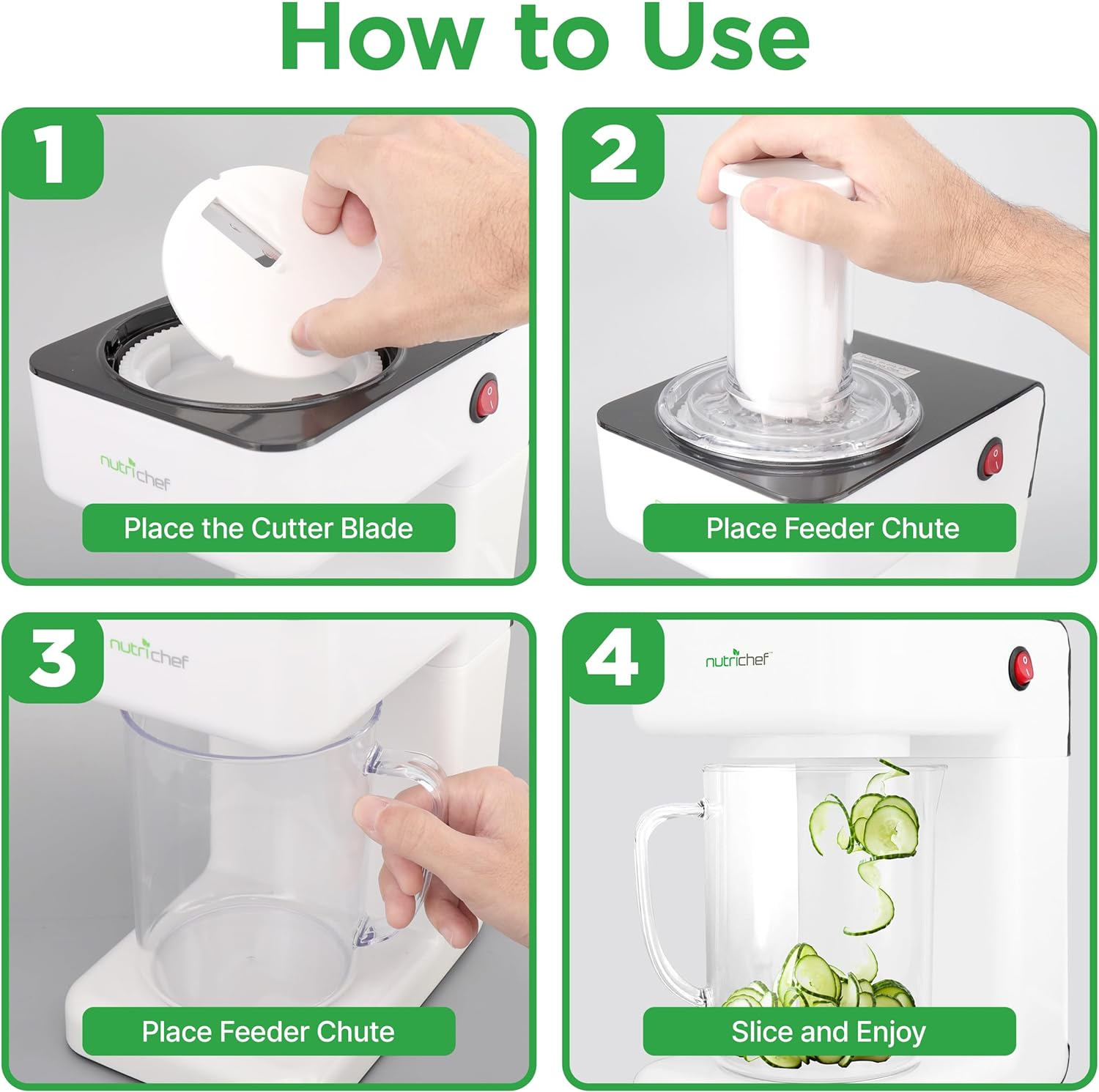 Electric Food Chopper Zoodle Maker 3In1 Vegetable Processor