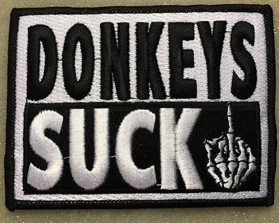 Oakland Raiders DONKEYS SUCK Iron On Patch 4 by 3 ONLY AVAILABLE HERE