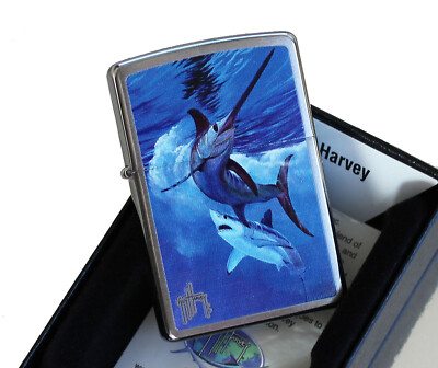 Zippo Lighter   Guy Harvey   Live By The Sword   Fish Ocean   Neu New   A402