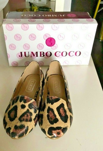 NEU Jumbo Coco Brown Cheetah Kylie Loafer Kinder Freizeitschuhe braun Party Schule - Bild 2 von 3