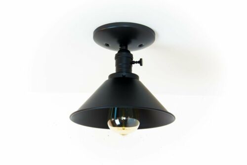 Mid Century Solid Brass Black Ceiling Light Modern Ceiling Industrial Lighting - Picture 1 of 5