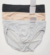 3 Warner's No Pinching No Problems Hi Cut Brief Multi 5138J Sz 8/XL - NWT