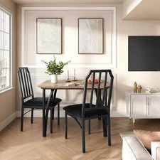 Dining Table Set for 2 ,Kitchen Table with 2 Upholstered Chair for Small Space