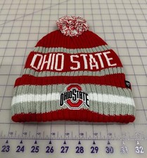 NWT '47 Official Ohio State Buckeyes Bering Striped Knit Beanie Hat in Scarlet