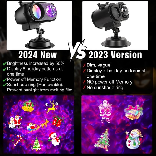 HD Outdoor Projector Lights 96 Holiday Patterns 10 Wave Improved Brightness Xmas - Picture 4 of 9