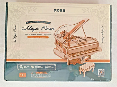 ROKR 3D Wooden Puzzle Magic Piano DIY Mechanical Music Box Model Kit Gift