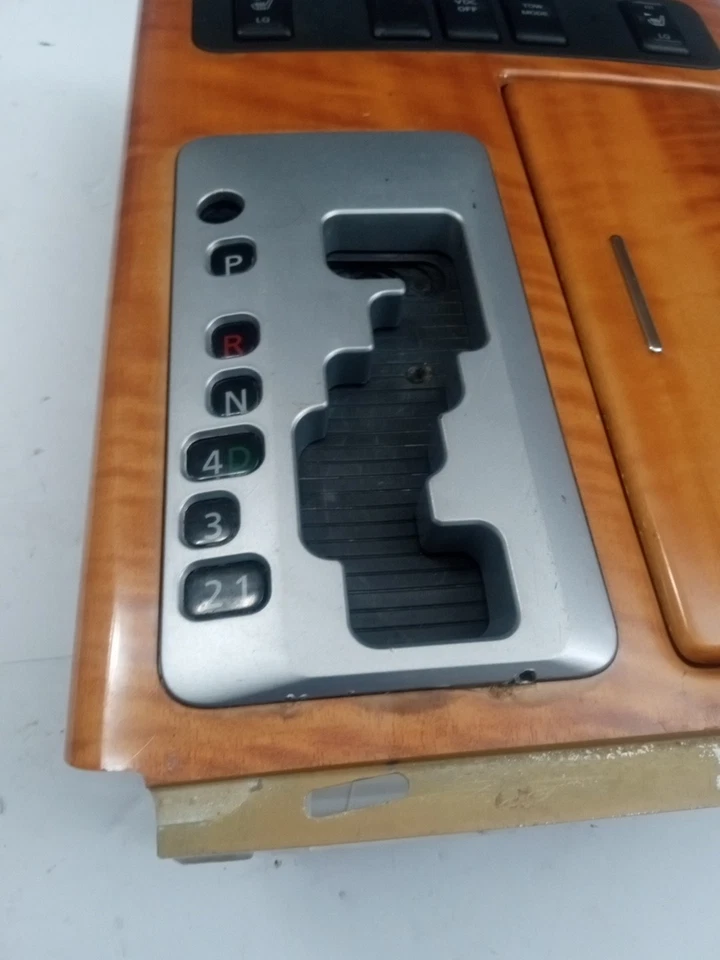 2008-2010 Nissan Armada Titan QX56 Gear Shifter Bezel Trim Cup Holder Wood Grain Foto 3 de 4