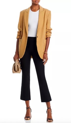 DEREK LAM 10 CROSBY Sz 8 ROBERTSON CROP FLARE TROUSERS Black Womens Pants $365 - Picture 10 of 11