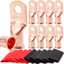 10Pcs 1/0 AWG-5/16 Battery Lugs,Heavy Duty Wire Lugs,Ring Terminals,Battery Cabl