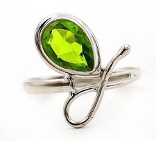 2CT Natural Peridot 925 Solid Genuine Sterling Silver Ring Jewelry Sz 9 B19-6