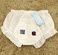 DHM Kids South Carolina Gamecocks White Diaper Cover Size 2 Ruffle Baby Football