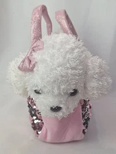 Little Jupiter White Puppy Dog w/ Purse Sequins Plush Stuffed Animal