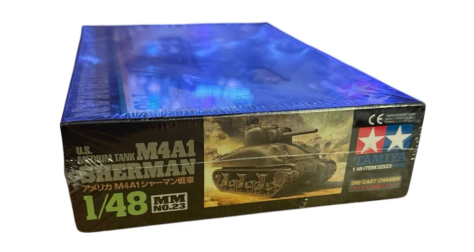 Tamiya - WWII US Medium Model Tank M4A1 Sherman - 1:48 Die Cast Brand New/Sealed - Image 4 of 4