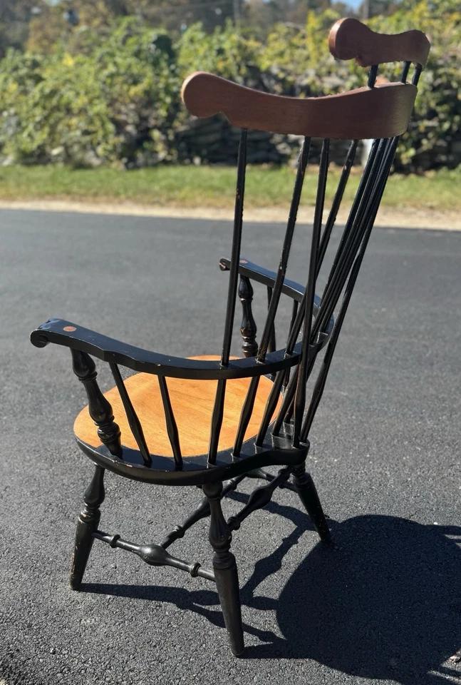 Sillón vintage Nichols & Stone Windsor barril peine saco respaldo madera de arce ¡RARO!! Foto 3 de 4