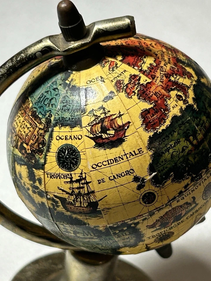 Globo Marinero Antiguo Italiano Miniatura~Veleros/Criaturas Mitológicas~Japón Foto 2 de 4