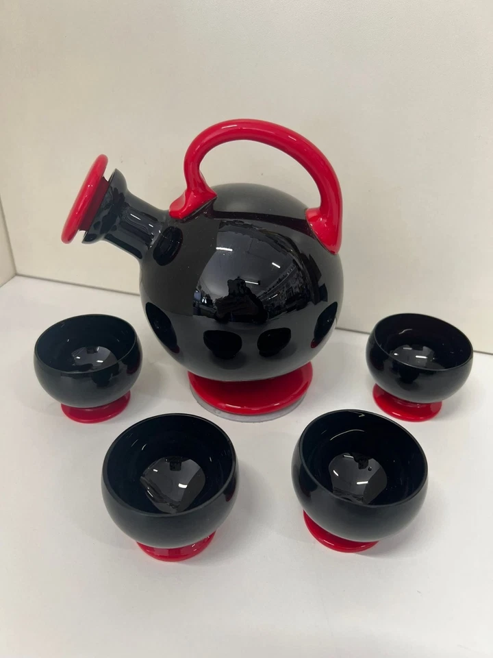 SERVIZIO DA LIQUORE IN VETRO Napoleone Martinuzzi per Venini anni '30. - Immagine 4 di 4