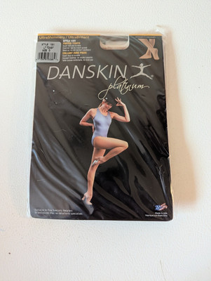 Danskin UltraShimmer Platinum Footed Dance Tights Style 1331 Lt Toast Size D New