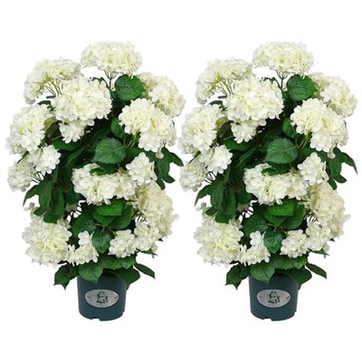 Faux Hydrangea Tree   30 Inch Hydrangea Tree Artificial with Flowers, 2 White