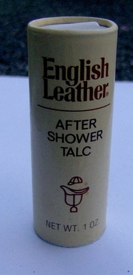 vintage 1970s English Leather AFTER SHOWER TALC container FULL UNUSED toiletry
