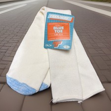 Vintage Tube Socks 19" Mid Calf Acrylic Blue Toe USA Made Trenway