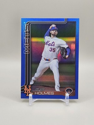 Topps 2025 Chrome Update Blue Refractor USC30 Clay Holmes /150 Mets