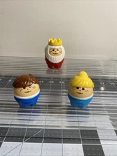 VTG Little Tikes Toddle Tots Wee Waffle Blocks Figs King, Brown Hair & Ponytail