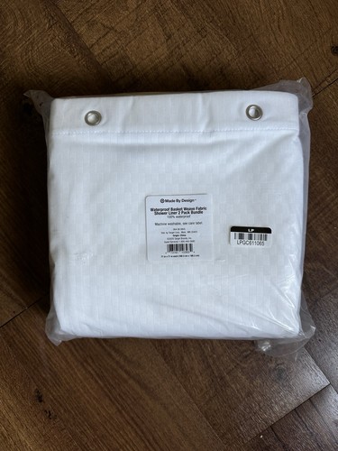2pk Target White Checkerboard Fabric Shower Curtain Liner Mildew Resistant