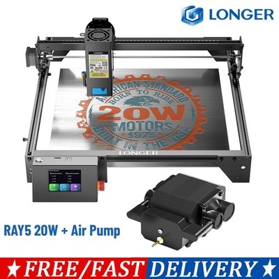 Longer RAY5 20W Laser Engraver Machine Exclusive 3.5'' Touch Screen with Air Pump
