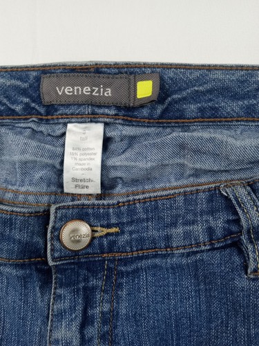 Venezia Flare Leg Denim Jeans Damen Größe 3 Tall Blau Mid Rise Baumwolle Stretch - Bild 4 von 9