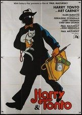 HARRY & TONTO (1974) Original Italian Quatro Foglie Movie Poster Art Carney
